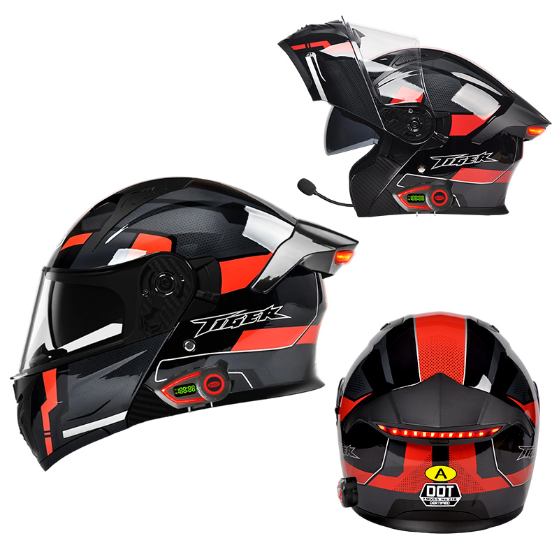 LED Intelligence Tail Light Mo - Full Face Motorcycle Helmet With Bluetooth 评论和价格