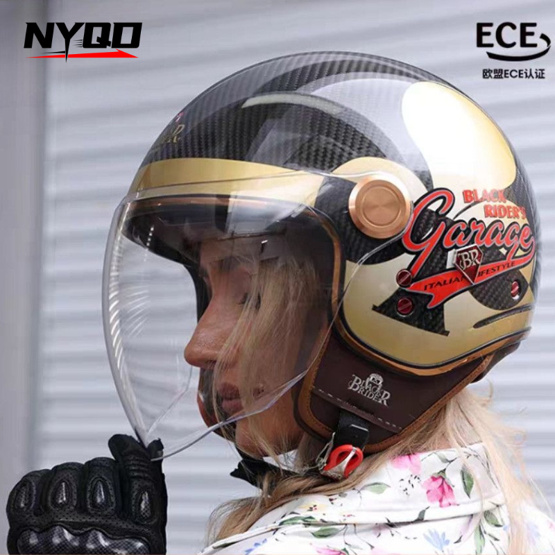 BEON BR20 Carbon Fiber Retro H - Vintage Open Face Retro Helmet 评论和价格
