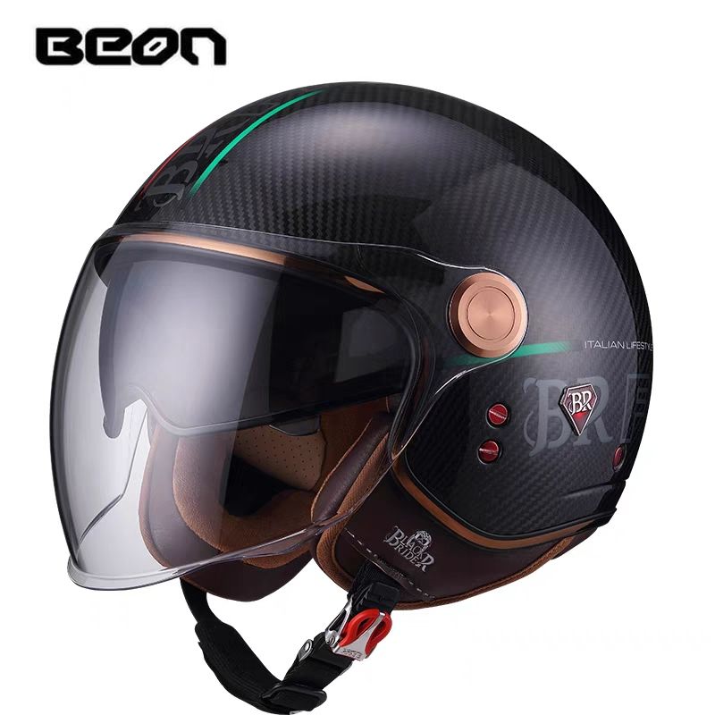 BEON BR20 Carbon Fiber Retro H - Vintage Open Face Retro Helmet 评论和价格