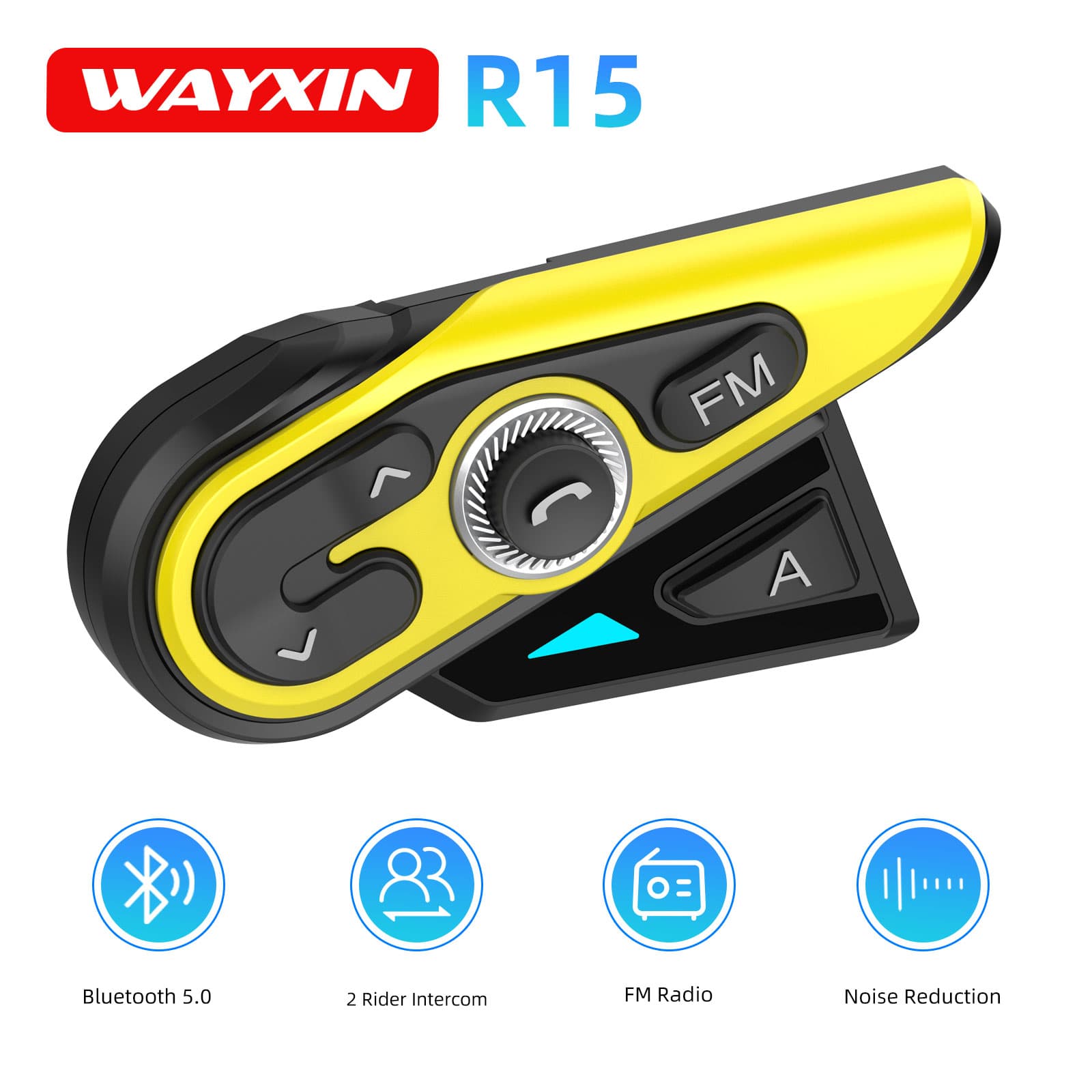 WAYXIN R15 Motorcycle Bluetoot - Universal Motorcycle Helmet Intercom Headset 评论和价格