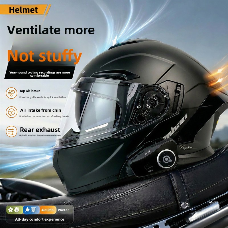 Kuqibao 3C Certified Motorcycl - Full Face Motorcycle Helmet With Bluetooth 评论和价格