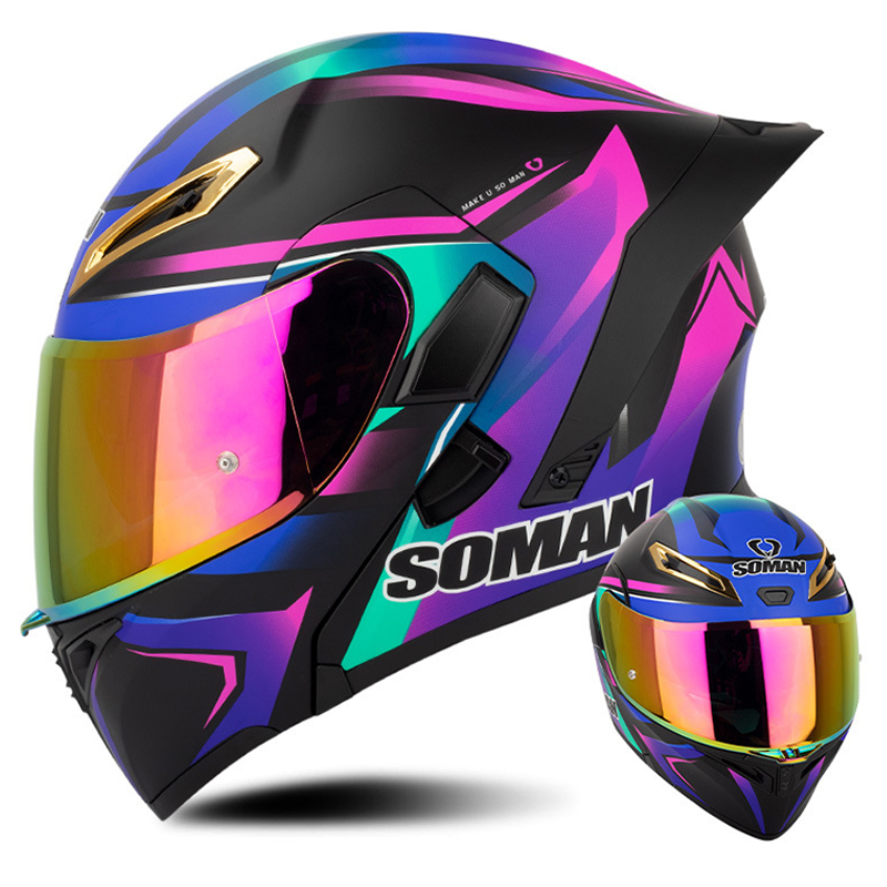 DOT Approved Men Motorcycle He - Full Face Motorcycle Helmet With Bluetooth 评论和价格