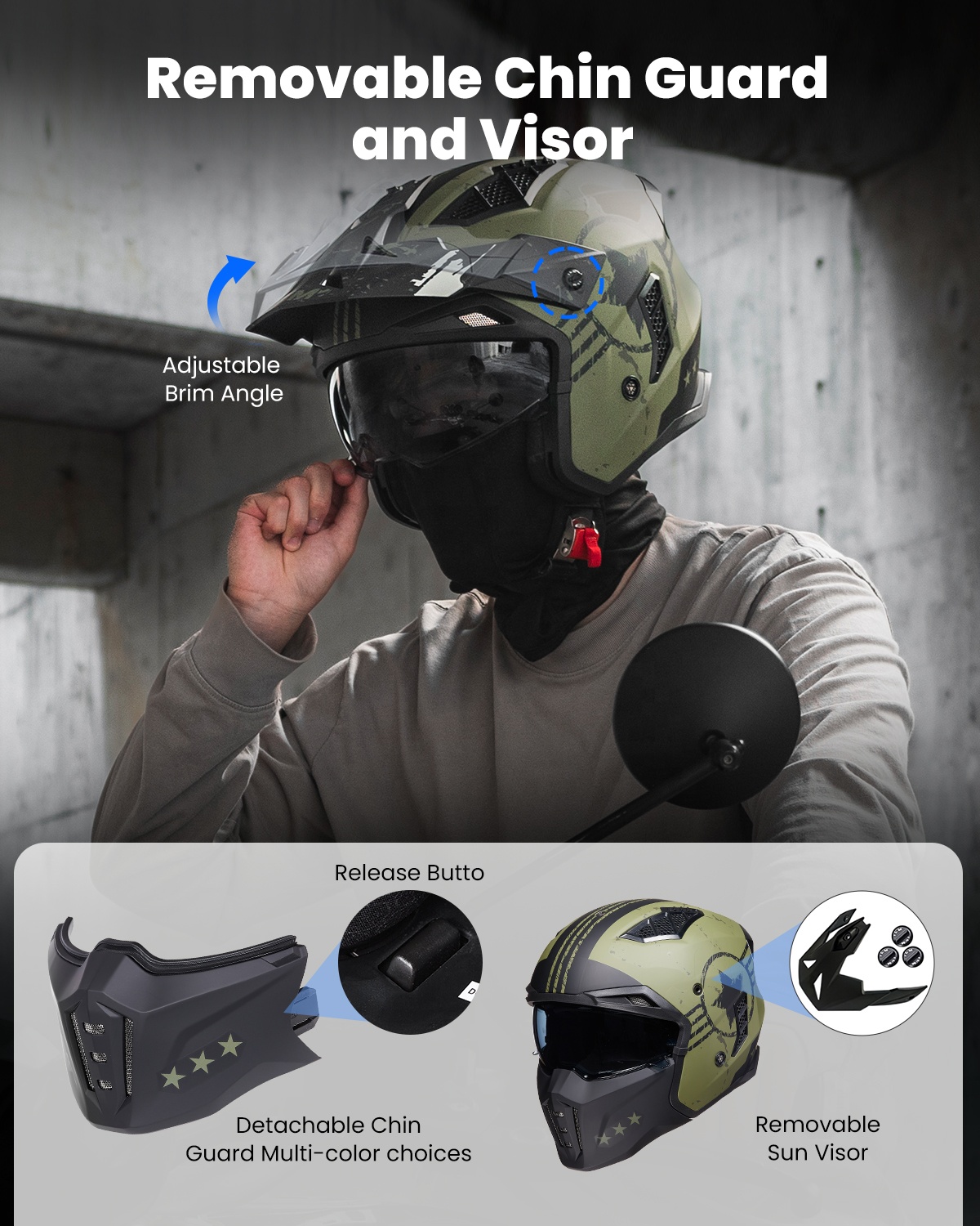 Open Face Motorcycle 3/4 Half  - Vintage Open Face Retro Helmet 评论和价格