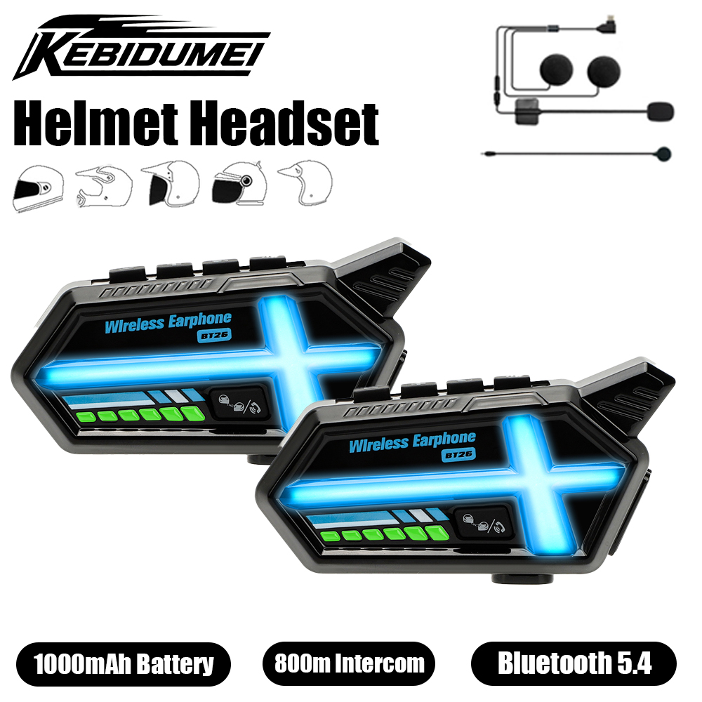 KEBIDUMEI BT26  Helmet Headset - Universal Motorcycle Helmet Intercom Headset 评论和价格