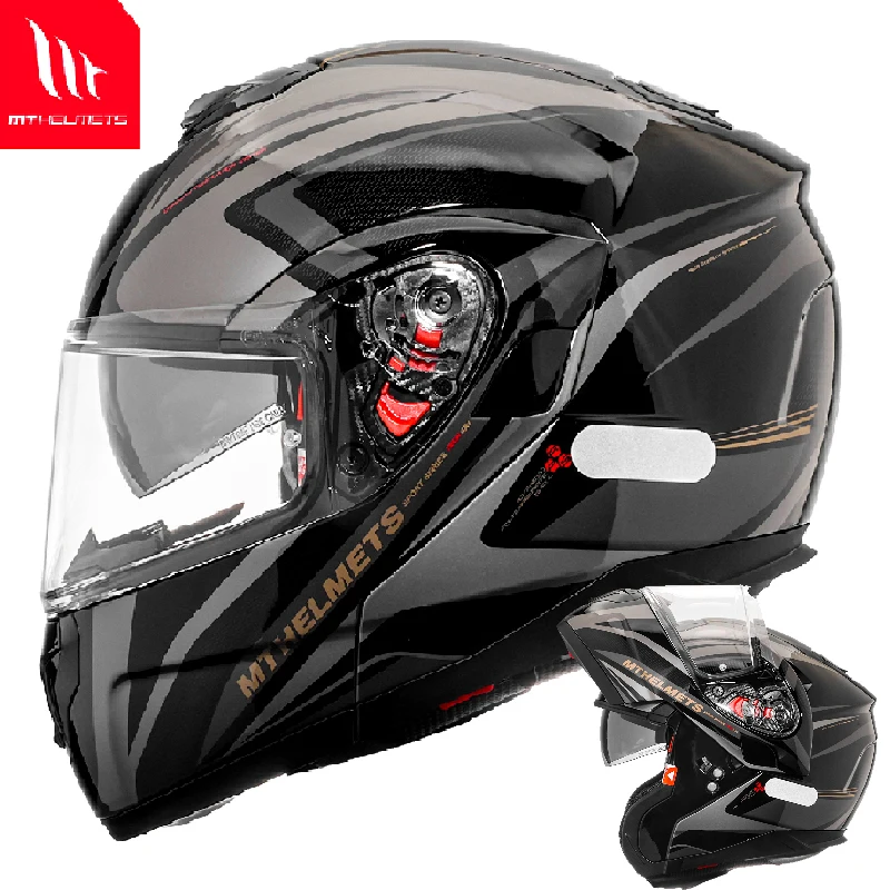 2025 Original MT ATOM SV Flip  - Full Face Motorcycle Helmet With Bluetooth 评论和价格