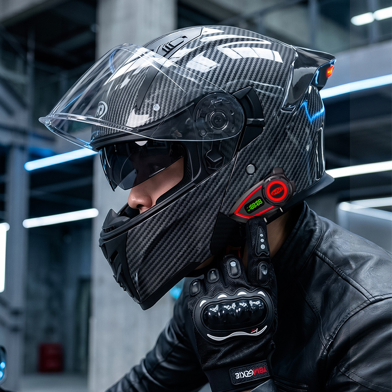 ABS Material Motorcycle Helmet - Full Face Motorcycle Helmet With Bluetooth 评论和价格